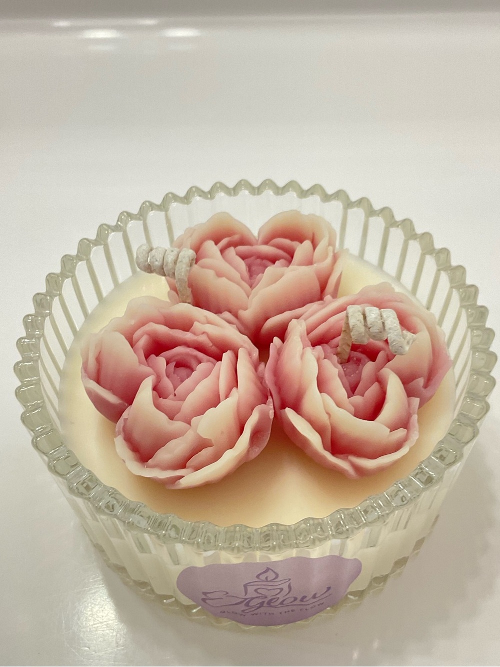 🕯️🍋🌸Handmade scented Candle in Glass Jar